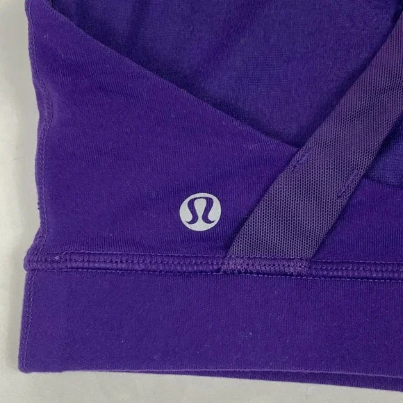 Lululemon Purple Racerback Mesh Workout Athletic Padded Sports Bra Women’s 4 - Picture 4 of 9